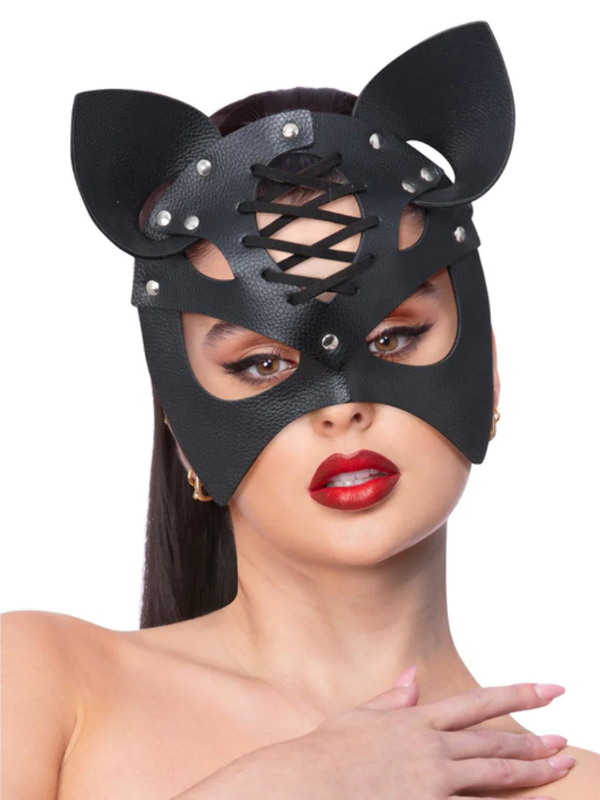Fever Mock Leather Cat Mask from Nice 'n' Naughty