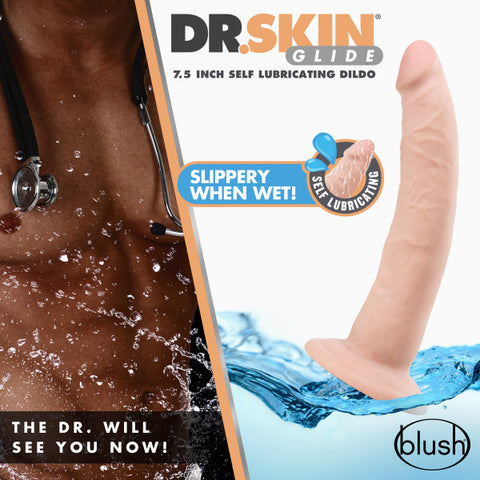 Dr Skin 7.5" Self Lubricating Dildo