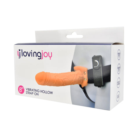 Loving Joy 8" Vibrating Hollow Strap On