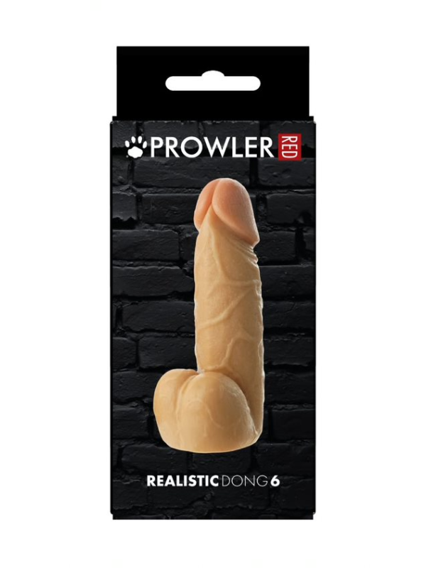 RED Realistic Dildo w Suction Base Dongs & Balls Light Skin Tone from Nice 'n' Naughty