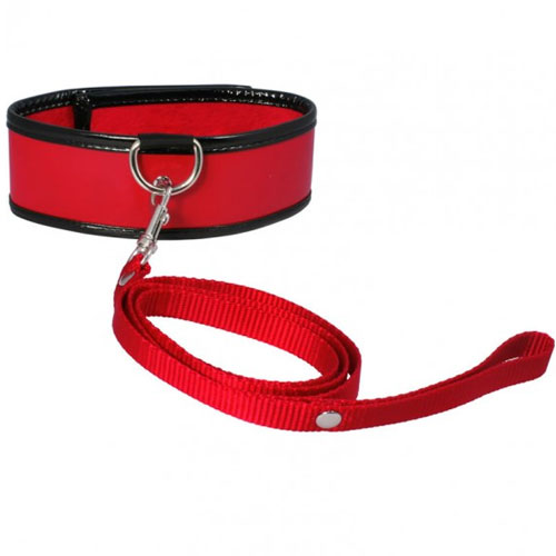 Sex & Mischief Red and Black Leash and Collar