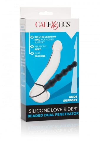 CalExotics Love Rider Silicone Beaded Dual Penetrator Strap On