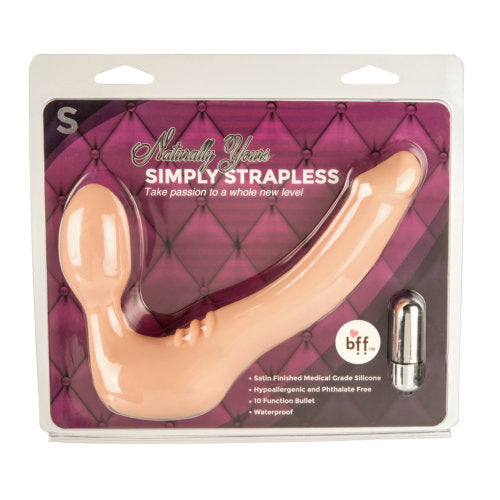 Simply Strapless Small Strap On Vibrator - Vanilla
