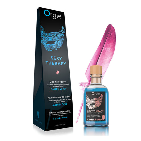 Orgie Kissable Lips Glass Bottle Massage Set